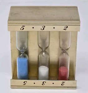 vtg MCM Hourglass Egg Timer Minute One Three Five Time Out Clock Cooking USA - Picture 1 of 7