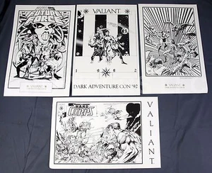 Voyager Valiant 1992 Dark Adventure Con 4pc Print Set Future Force HARD Corps - Picture 1 of 5