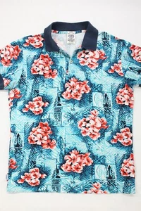 Polo Franklin Marshall Alumni Para Hombre Grande Calce Ajustado Estampado Hawaiano - Imagen 1 de 9