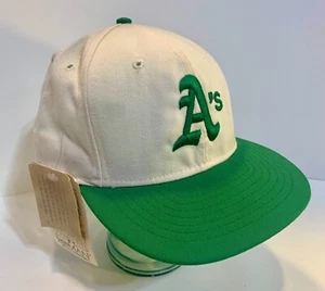 72-74 OAKLAND ATHLETICS A's White COOPERSTOWN COLLECTION Roman Hat 7 3/8 MLB NOS - Picture 1 of 4