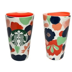 Starbucks Summer 2020 Bicchiere Tazza da Caffè in Ceramica con Coperchio 12 FL Oz Tropicale - Foto 1 di 11