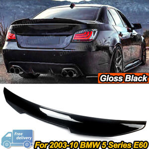 Gloss Black PSM Style Highkick Wing Trunk Spoiler For 2004-2010 BMW E60 M5 Sedan