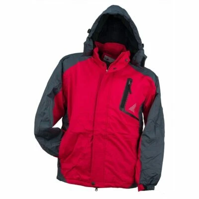 URGENT Arbeit Winterjacke Fleece Gefüttert Schutzjacke Kaputze Rot Wetterjac(Y-263-RED)