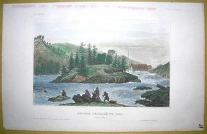aprox. 1850 Meyer print TROLLHÄTTA FALL, SUECIA - Imagen 1 de 1