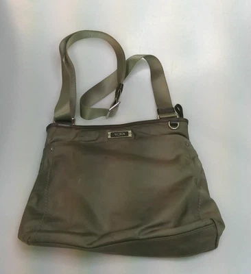 TUMI Olive Ballistic Nylon Crossbody Messenger Bag Adjustable Strap Travel - Image 1 of 4