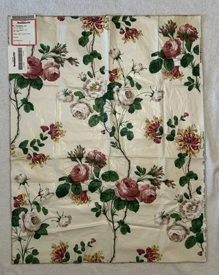 New Brunschwig & Fils Vintage Sarah Jane Glazed Chintz Fabric 27" x 35" - Image 1 of 3