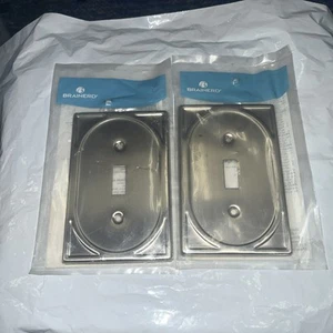WANDSCHALTER ABDECKUNG (2ER PACK) PLATTE poliertes NICKEL Kippschalter EINZELLICHT - Bild 1 von 2