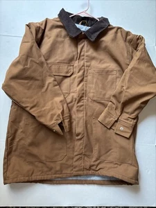 Bulwark Flame Resistant Heavyweight Brown Duck Lined Bomber Jacket FR 3XL - Picture 1 of 8