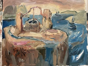 Surrealism Seascape Impressionist Oil On Canvas 16x20 Original Signed - Picture 1 of 1