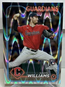 Gavin Williams - 2024 Topps Chrome - Ray Wave Refractor (RC)🔥Guardians🔥 /99 - Bild 1 von 2