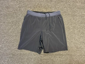 Lululemon Shorts Mens Medium Black Gray Athletic Running Training Zip Pocket - Picture 1 of 4
