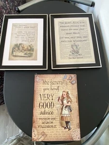 Alice in Wonderland - 2 Framed prints and 1 Metal Print - Picture 1 of 1