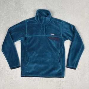 Patagonia Women’s Re-Tool Snap T Fleece Polartec Pullover Jacket Sz Medium Blue - Picture 1 of 10