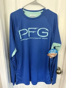 Columbia PFG Terminal Tackle Vent Manga Larga, Color: Azul Talla: L (Nuevo con Etiquetas) - Imagen 1 de 6