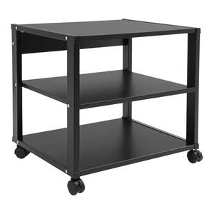 Componentes estéreo para centro de entretenimiento TV con soporte multimedia AV de 3 niveles con ruedas negro - Imagen 1 de 15