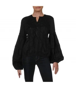 Free People Womens Bell Sleeve Peasant Blouse - Picture 1 of 3