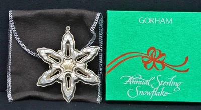 Gorham 1986 plata esterlina copo de nieve adorno .925 con caja y bolsa Foto 1 de 4