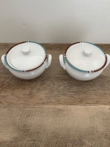 Dansk weiß Sand Suppenschüsseln mit Deckel - 2er Set - Bild 1 von 8