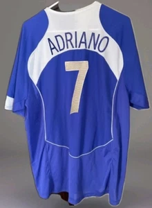 BRAZIL BRASIL 2004 AWAY FOOTBALL RARE SHIRT SOCCER JERSEY NIKE #7 ADRIANO XL - Picture 1 of 4
