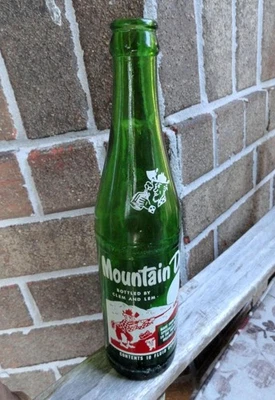 vintage MOUNTAIN DEW Bottled by CLEM & LEM WILLY HILLBILLY 10 Oz Soda Bottle - Image 1 of 4