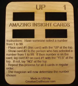 Amazing Insight Mind Reader Cards - all wood - unique - Picture 1 of 3