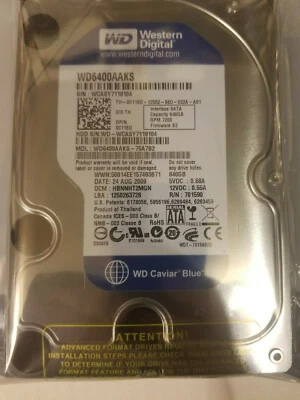 WD WD6400AAKS-75A7B2 640GB SATA 3.5" HD DCM: HBNNHT2MGN FW B2 WD6400AAKS - Image 1 of 2