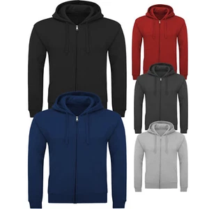 Mens New Gym Casual Zip Up Hoody Hoodie Track Pullover Jumper Sweatshirt Jacket - Picture 1 of 5