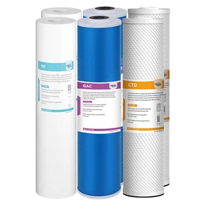 3-Stage 20"x4.5" PP GAC CTO Carbon Block Water Filter Whole House Cartridges Set - Picture 1 of 22