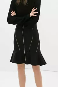 NWT ZARA WOMAN SKIRT SIZE S FANCY ELEGANT AUTHENTIC BLACK HI LOW SEXY - Picture 1 of 12