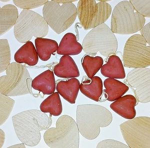 LOT OF 62 SMALL LASER CUT WOOD HEART CUTOUTS CRAFT PIECES UNFINISHED & PAINTED - Picture 1 of 2