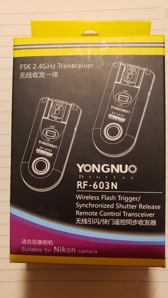 Brand New -- Yongnuo RF-603N Wireless Flash Triggers for Nikon - Image 1 of 1
