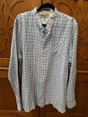 Scotch And Soda De Colección Para Hombres XXL Abotonada Rayas Puño Abatible 100% Lino LEER Foto 1 de 4