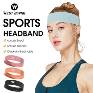 WEST BIKING Sports Sweatband Basketball Running Headband Yoga Hair Head Band - Picture 1 of 28