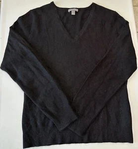 100% Cashmere Classic Black Pullover Sweater Apt. 9 Luxurious warm Sz L EUC - Picture 1 of 5