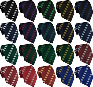 High School Doppelstreifen Schulkrawatte Uniform 11-16 Jahre alt British Made  - Bild 1 von 16