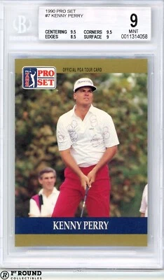 Kenny Perry RC BGS 9: 1990 Pro Set Golf Rookie Card Highest Subgrades #7 POP 4 - Image 1 of 3