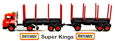 Matchbox Super Kings K-145 IVECO Truck  & Trailer For LOGS TIMBER PIPE TRANSPORT - Image 1 of 4