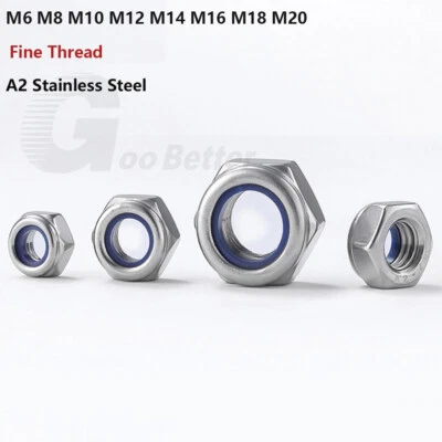 Selbstsichernde Muttern M6-M20 DIN 985 Feingewinde Stopmuttern Sicherungsmuttern - Bild 1 von 4