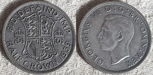 Moneda de media corona de plata EF King George VI 1939 - Imagen 1 de 3