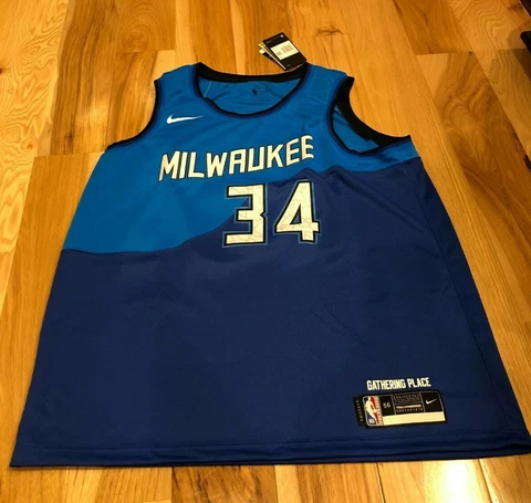 Nike Giannis Antetokounmpo Milwaukee Bucks 2020-21 City Swingman Jersey XXL Cover