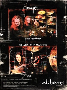 vintage PIATTI MUDVAYNE & OPPIACEI DI MASSA ALCHIMIA RIVISTA STAMPA ANNUNCIO Batteria Pinup - Foto 1 di 1