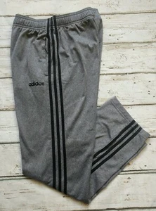 Adidas Athletic Pull-On Pants~mens M~Gray Black Stripes~Workout Fitness - Picture 1 of 5