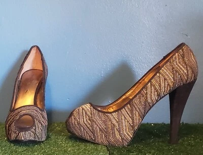 Nine West Kaboose dorado/plateado/negro talla 8 Foto 1 de 2