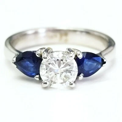 1.5CT Diamond Ring 18K White Gold GIA Certified Natural Round Cut Brilliant  - Image 1 of 4