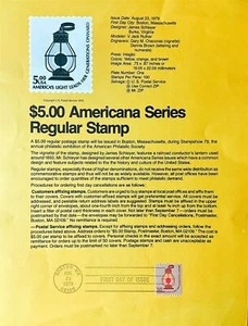 Linterna de ferrocarril USPS Souvenir Page 1612 $5,00 - Imagen 1 de 1
