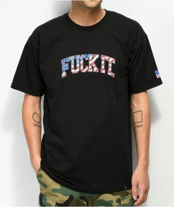 HUF Men's F*ck It USA Flag Tee T-Shirt - Black (Small) - Picture 1 of 3