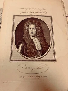 Engraving GEORGE PRINCE OF DENMARK PUBLISHED AS ACT DIRECTS 1785 - Bild 1 von 7