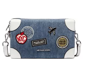 Sac bandoulière Michael Kors jeanie petit coffre croisé denim neuf - Photo 1 sur 12