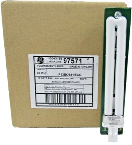 🔥10) NEW GE 13W COMPACT FLUORESCENT LAMP 2 PIN GX23 F13BX/841/ECO BOX OF 10 - Picture 1 of 21