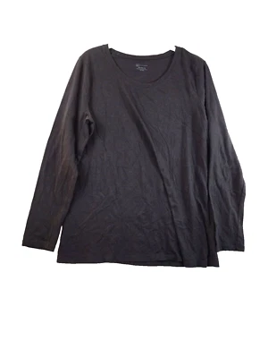 Camiseta básica manga larga cuello redondo negra XXL No Boundaries para mujer Foto 1 de 4